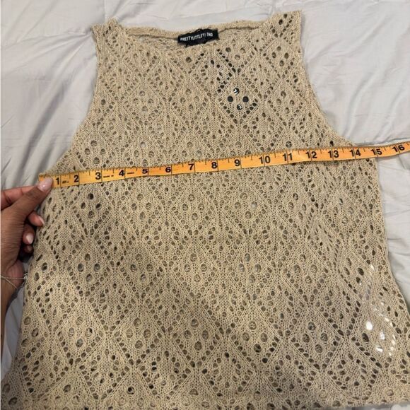 Taupe rib racer longline vest in US size 6 - Picture 6 of 9